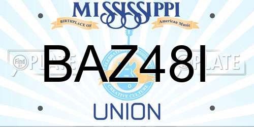 BAZ48I Mississippi License Plate