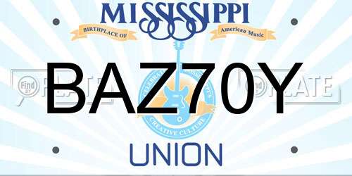 BAZ70Y Mississippi License Plate