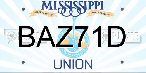 BAZ71D Mississippi License Plate
