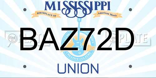 BAZ72D Mississippi License Plate