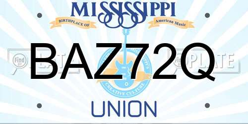 BAZ72Q Mississippi License Plate