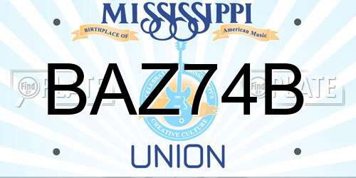 BAZ74B Mississippi License Plate