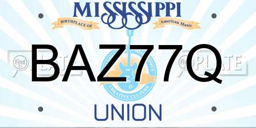 BAZ77Q Mississippi License Plate