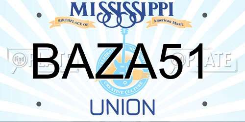 BAZA51 Mississippi License Plate