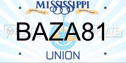 BAZA81 Mississippi License Plate