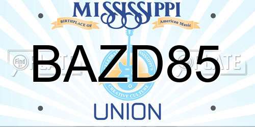 BAZD85 Mississippi License Plate