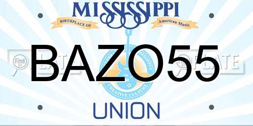 BAZO55 Mississippi License Plate