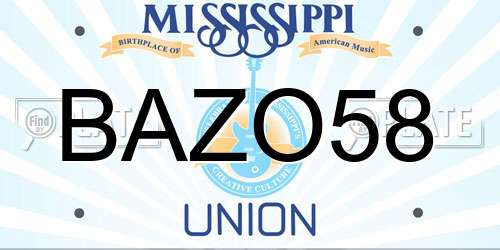 BAZO58 Mississippi License Plate