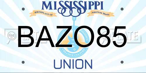 BAZO85 Mississippi License Plate