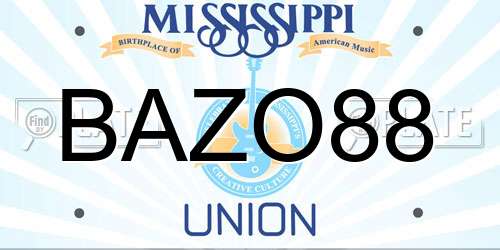 BAZO88 Mississippi License Plate