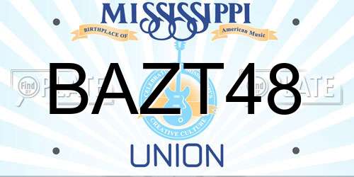 BAZT48 Mississippi License Plate