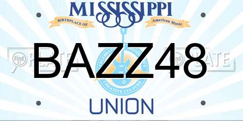 BAZZ48 Mississippi License Plate