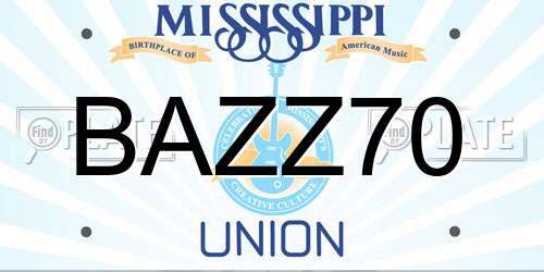 BAZZ70 Mississippi License Plate
