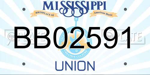 BB02591 Mississippi License Plate