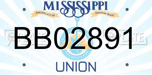 BB02891 Mississippi License Plate