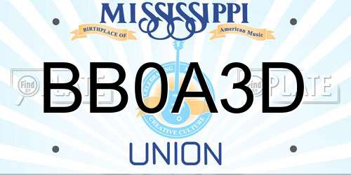 BB0A3D Mississippi License Plate