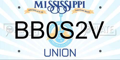 BB0S2V Mississippi License Plate