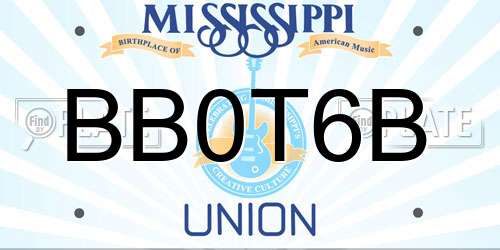 BB0T6B Mississippi License Plate