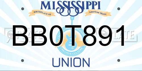 BB0T891 Mississippi License Plate