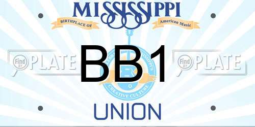 BB1 Mississippi License Plate