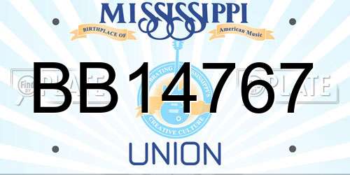 BB14767 Mississippi License Plate