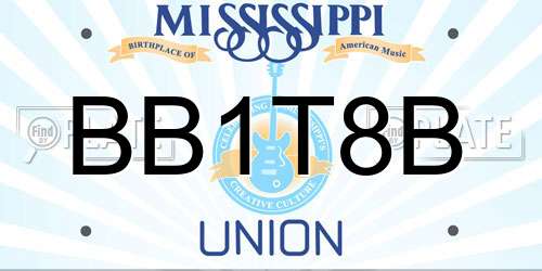 BB1T8B Mississippi License Plate