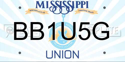 BB1U5G Mississippi License Plate