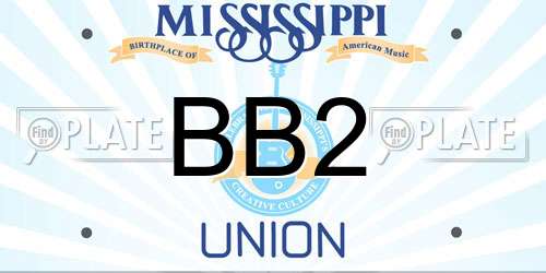BB2 Mississippi License Plate