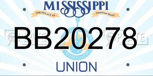 BB20278 Mississippi License Plate