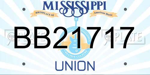 BB21717 Mississippi License Plate