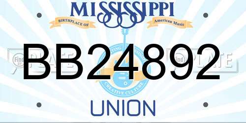BB24892 Mississippi License Plate