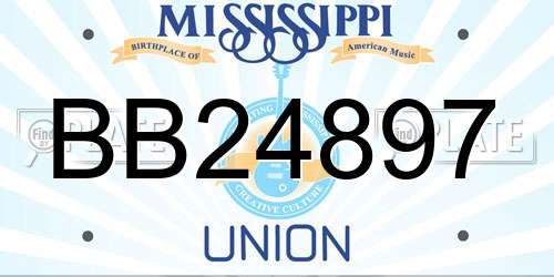 BB24897 Mississippi License Plate