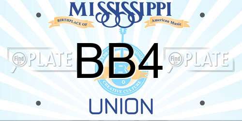 BB4 Mississippi License Plate