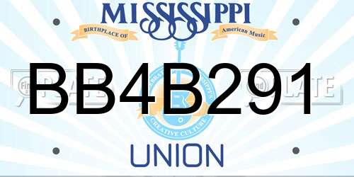 BB4B291 Mississippi License Plate