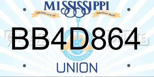 BB4D864 Mississippi License Plate