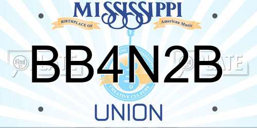 BB4N2B Mississippi License Plate