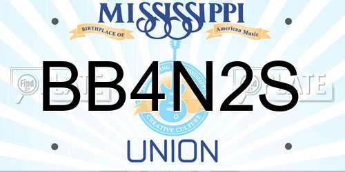 BB4N2S Mississippi License Plate