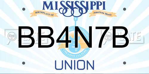 BB4N7B Mississippi License Plate