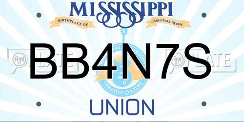 BB4N7S Mississippi License Plate