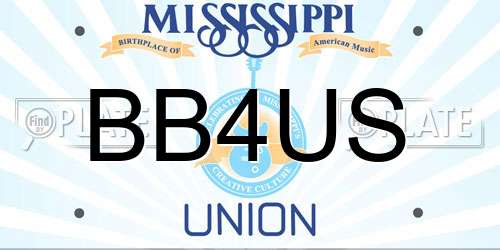 BB4US Mississippi License Plate