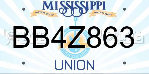 BB4Z863 Mississippi License Plate