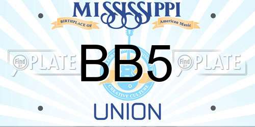 BB5 Mississippi License Plate