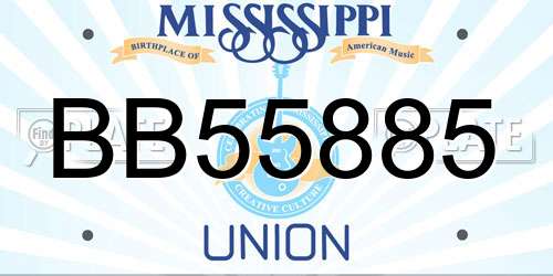 BB55885 Mississippi License Plate