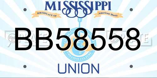 BB58558 Mississippi License Plate