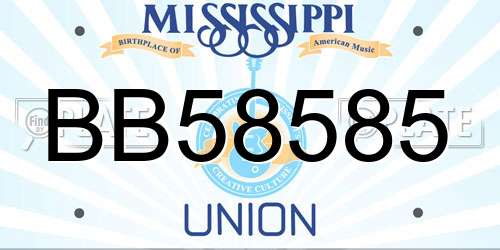 BB58585 Mississippi License Plate