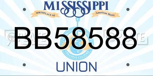 BB58588 Mississippi License Plate