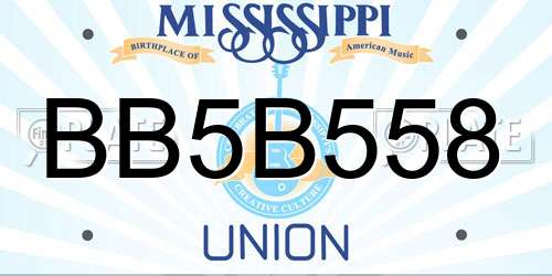 BB5B558 Mississippi License Plate