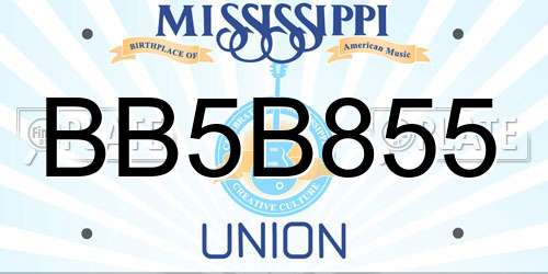 BB5B855 Mississippi License Plate
