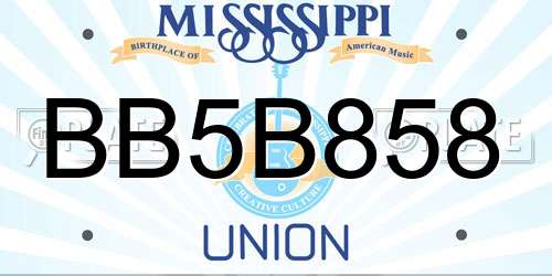 BB5B858 Mississippi License Plate