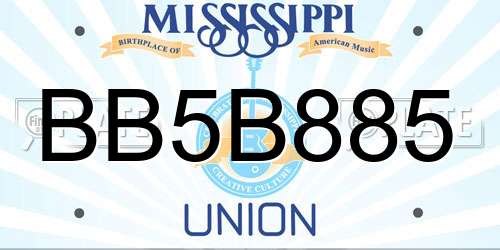 BB5B885 Mississippi License Plate